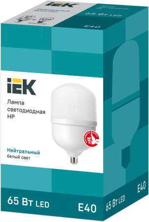 Лампа светодиодная HP 65Вт 230В 4000К E40 IEK
