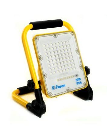 Светодиодный прожектор Feron LL-950 переносной с зарядным устройством IP66 30W 6400K