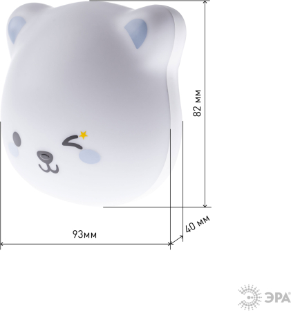 ЭРА светильник-ночник NLED-466-1W-W белый (40/80/1920)