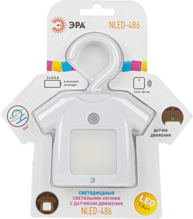 ЭРА светильник-ночник NLED-486-1W-MS-W белый (48/1344)