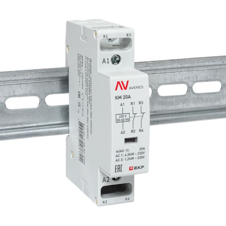 Контактор модульный КМ 20А 2NC 230VAC (1 мод.) AVERES EKF