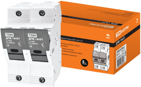 Держатель плавких вставок ДПВ 14х51 2П TDM
