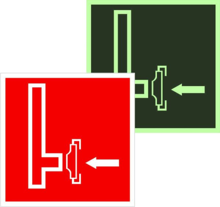 Знак F 08 "Пожарный сухотрубный стояк" 200х200 мм, пластик с покрытием фотолюминесцентным ГОСТ Р 12.4.026-200 1 EKF