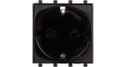 Розетка модульная, 2P+E, с з/ш, "Avanti", "Черный квадрат", 2 модуля Розетка модульная, 2P+E, с з/ш, "Avanti", "Черный квадрат", 2 модуля