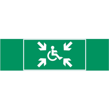 пиктограмма "Безопасная зона МГН" 310х90мм для авар-эвакуац св-ка Basic IP65