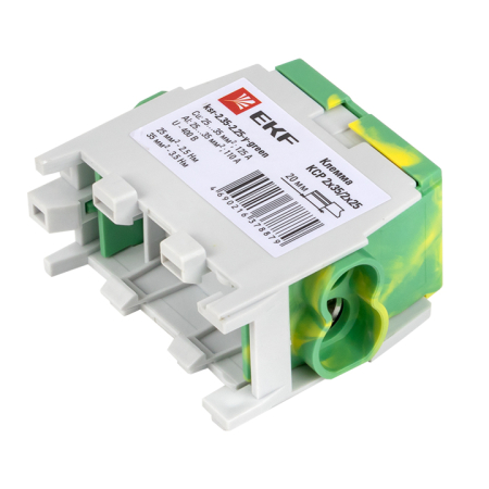 Клемма распределительная КСР с двойным винтом 2x35/2x25 желто-зеленая EKF PROxima