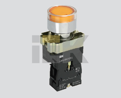 Кнопка управления LAY5-BW3561 с подсветкой желтый 1з IEK