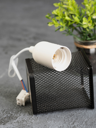 Патрон Е27 подвесной с клеммной колодкой пластик белый EKF PROxima