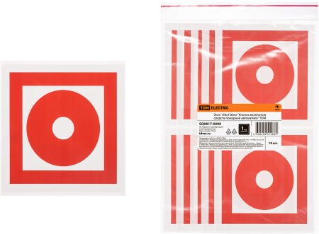 Знак 150х150мм "Кнопка включения средств пожарной автоматики" TDM