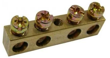 Шина PEN "земля-ноль" 6х9мм 4/1 (4группы/креп по центр) IEK