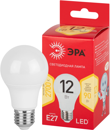 LED A60-12W-827-E27 R ЭРА (диод, груша, 12Вт, тепл, E27)