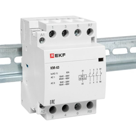 Контактор модульный КМ 63А 3NО+NC (3 мод.) EKF PROxima