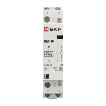 Контактор модульный КМ 16А 2NО (1 мод.) EKF PROxima
