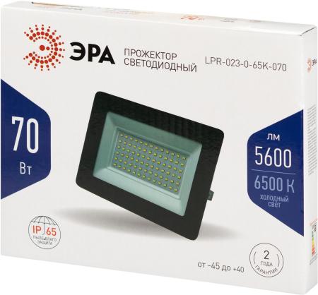 LPR-023-0-65K-070  Прожектор светодиодный уличный ЭРА LPR-023-0-65K-070 70Вт 6500K 5600Лм IP65