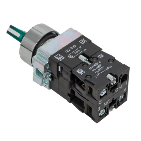 Переключатель BD21 2P c зеленой подстветкой 230В NO EKF PROxima