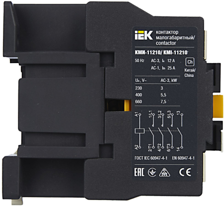 Контактор КМИ-11210 12А 230В/АС3 1НО IEK