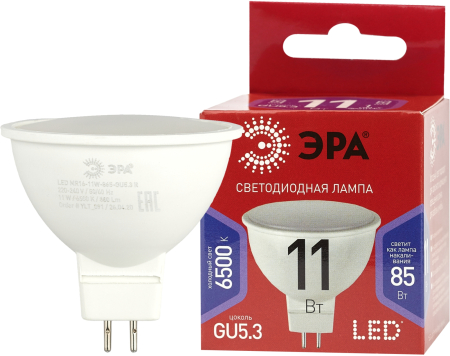 LED MR16-11W-865-GU5.3 R ЭРА (диод, софит, 11Вт, хол, GU5.3) (10/100/4000)