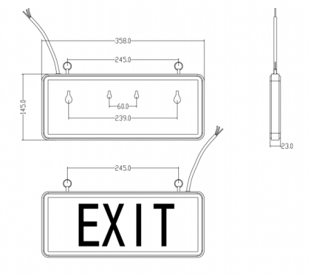 SSA-101-0-20  ЭРА Светильник аварийный светодиодный 1,5ч 3Вт  (25*150*360)мм БЕЗ ТЕКСТА
