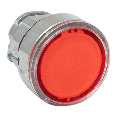 Исполнительный механизм кнопки XB4 красный плоский возвратный без фиксации, с подсветкой IP65 EKF