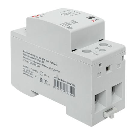 Контактор модульный КМ 40А 2NC 230VAC (2 мод.) AVERES EKF