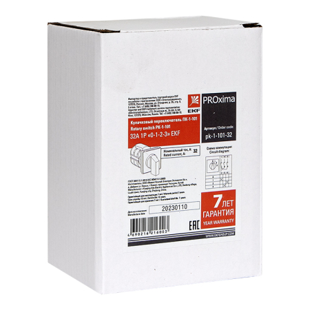 Переключатель кулачковый ПК-1-101 32А 1P «0-1-2-3» EKF PROxima