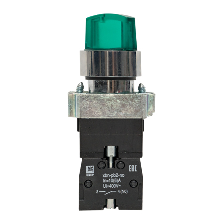 Переключатель BD21 2P c зеленой подстветкой 230В NO EKF PROxima