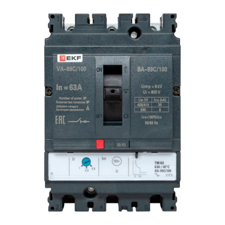 Выключатель автоматический ВА-99C (Compact NS)  100/ 63А 3P 36кА EKF PROxima