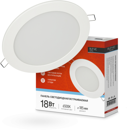 Панель светодиодная круглая RLP-VC 18Вт 230В 6500К 1440Лм 185мм белая IP40 IN HOME