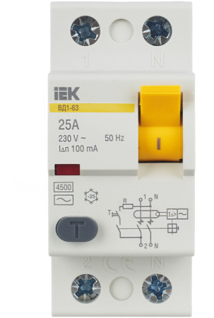 УЗО ВД1-63 2Р 25А 100мА IEK