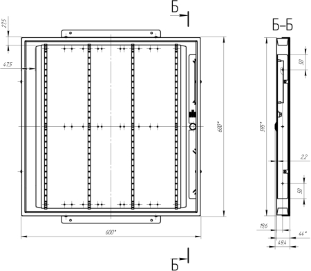 SPO-930-9-40K-038  Светильник светодиодный ЭРА SPO-930-9-40K-038 38Вт 4000K 3990Лм IP 54 595х595х45
