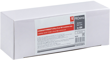 Терминал клеммный TC-604 до 16 мм2 60A 4 клеммные пары EKF PROxima