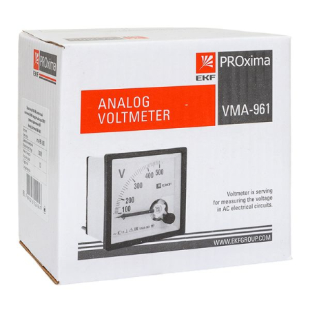 Вольтметр VMA-961 аналоговый на панель (96х96) квадратный вырез 300В прямое подкл. EKF PROxima