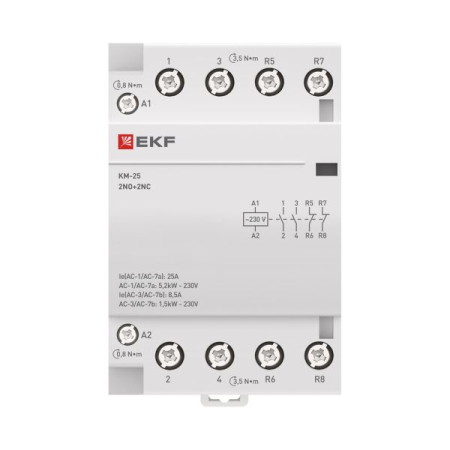 Контактор модульный КМ 25А 2NО+2NC (3 мод.) EKF PROxima