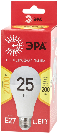 LED A65-25W-827-E27 R ЭРА (диод, груша, 25Вт, тепл, E27) (10/100/1200)