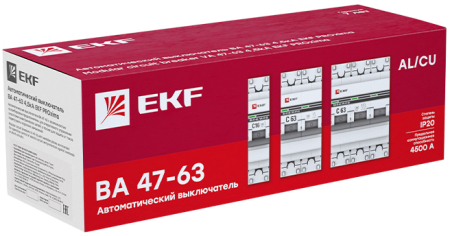Автоматический выключатель 4P 32А (C) 4,5kA ВА 47-63 EKF PROxima