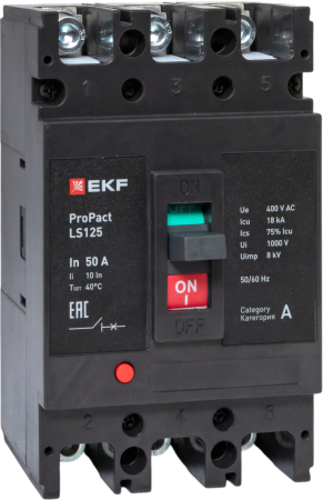 Автоматический выключатель LS125 18кА 3P 50А ProPact EKF