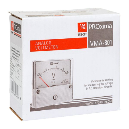 Вольтметр VMA-801 аналоговый на панель (80х80) круглый вырез 300В прямое подкл. EKF PROxima
