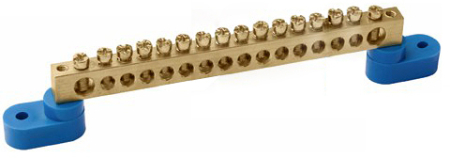 Шина N "ноль" на двух угловых изол ШНИ-8х12-16-У2-С IEK