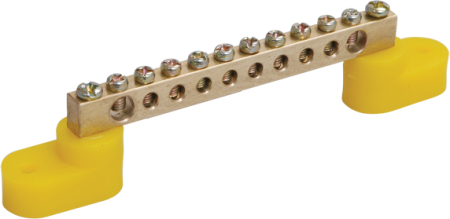 Шина PE "земля" на двух угловых изол ШНИ-8х12-10-У2-Ж IEK