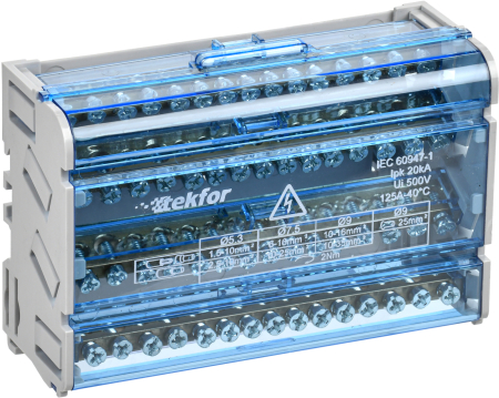 TEKFOR Шины на DIN-рейку (кросс-модуль) ШНК 4х15 3L+PEN IEK