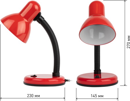 ЭРА наст.светильник N-120-E27-40W-R красный