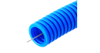 Труба гофрированная ПП лёгкая 350 Н безгалогенная (HF) синяя с/з д32 (25м/1375м уп/пал) Промрукав