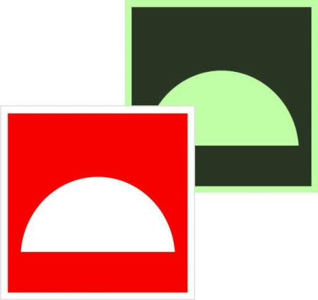 Знак F 06 "Место размещения нескольких средств противопожарной защиты" 200х200 мм, пленка самоклеящаяся с покрытием фотолюминесцентным ГОСТ Р 12.4.026-2001 EKF