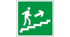 Знак безопасности BL-3015,E15 "Напр, к эвакуац, выходу по лестн, вверх (прав,)"