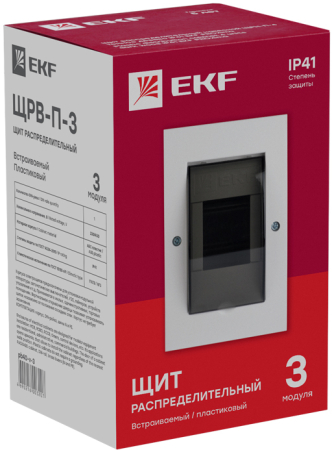 Щит распред. встраиваемый ЩРВ-П- 3 IP41 EKF PROxima