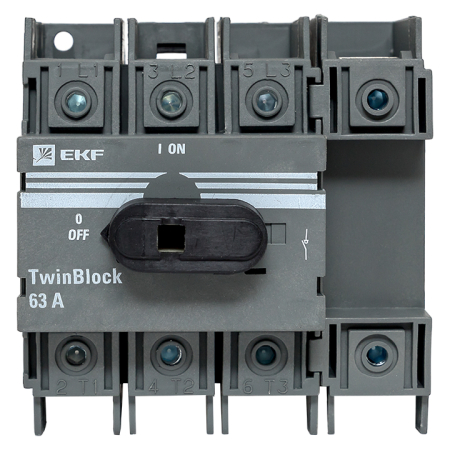 Рубильник 63A 4P c рукояткой управления для прямой установки TwinBlock EKF