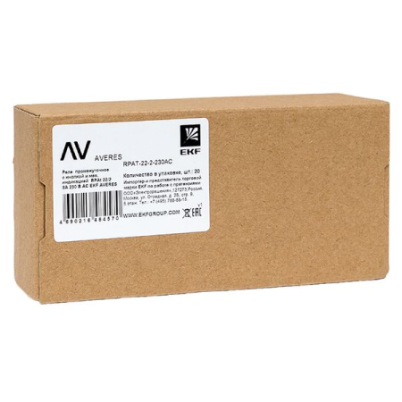 Реле промежуточное с кнопкой и мех. Индикацией RPAt 22/2 8A 230В AC EKF AVERES
