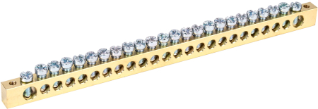 Шина PEN "земля-ноль" 8х12мм 24/2 (24групп/креп по краям) IEK