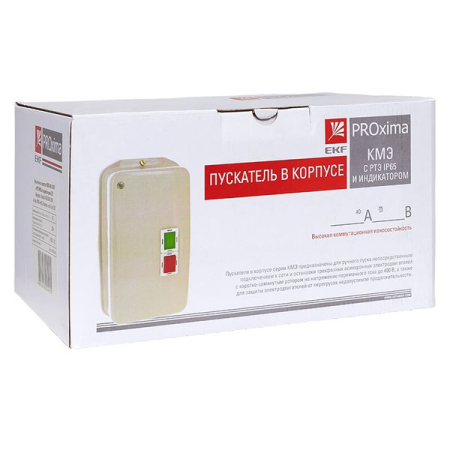 Пускатель в корпусе IP65 КМЭ 40А 230В с РТЭ и индикатором EKF PROxima