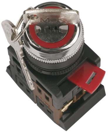 Переключатель АKS-22 черный с ключ. 2 полож. I-O 1з+1р IEK